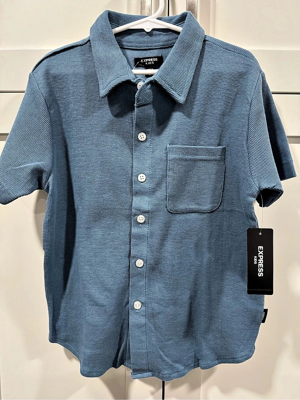 Express Short Sleeve Shirt in Blue Size 5 NWT